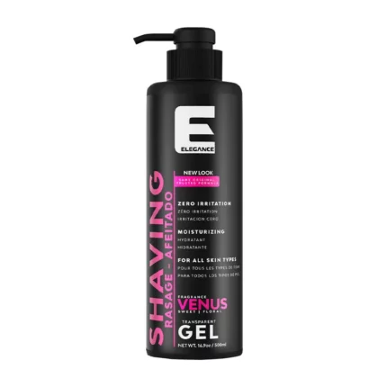 Elegance Shaving Gel Gel Venus Rosado 500ml – Gel de Afeitar Transparente