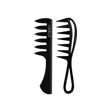 L3VEL3 Styling Comb Set – Pack 2 Peines Texturizador Negro